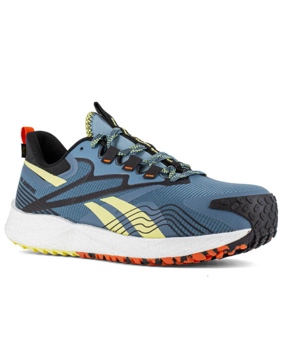 Reebok Sicherheitschuh IB3611 FE4 Adventure Safety mit Sicherheitsklasse S1PS in blau gelb Ansicht von schräg rechts