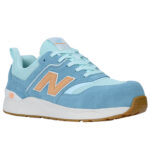 New Balance Sicherheitsschuh Elite Lite für Damen mit Sicherheitsklasse S1P in milky blue orange Ansicht von schräg rechts