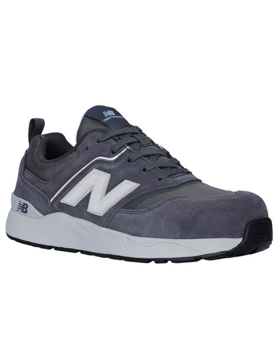 New Balance Sicherheitsschuh Elite Lite für Damen mit Sicherheitsklasse S1P in grau weiß Ansicht von schräg rechts